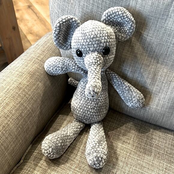 Hand Crafted Other - Hand Knit Elephant Stuffed Animal